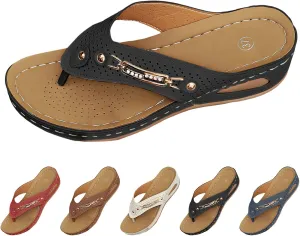 Orthopedic Sandals for Women Summer 2025 Dressy Comfortable Wedge Arch Support Non Slip Flip Flops Casual Slippers