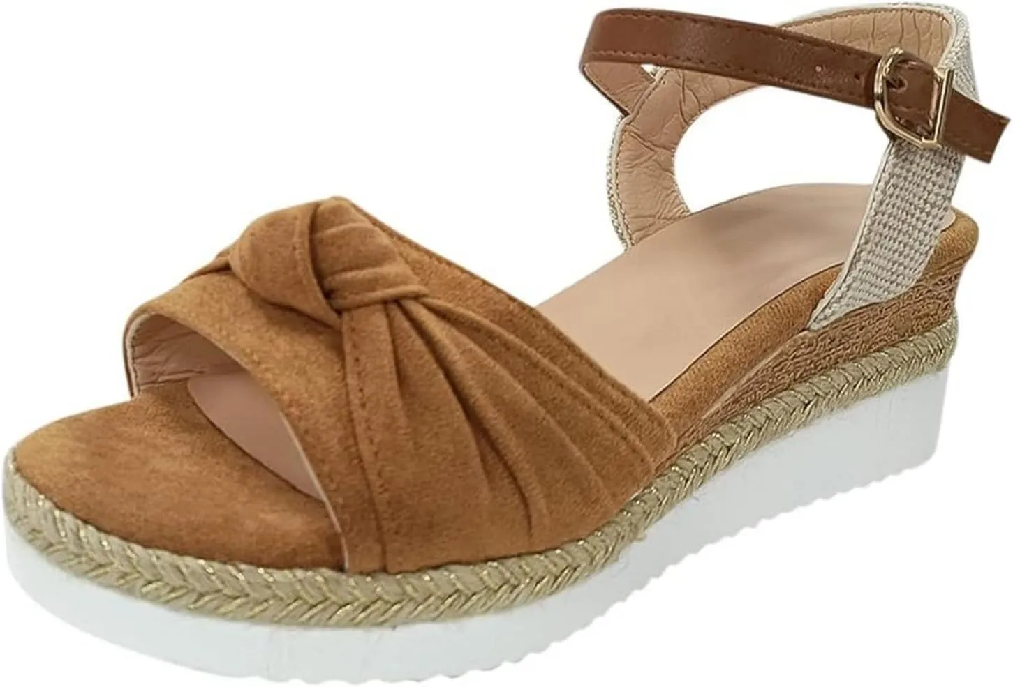Orthopedic Wedge Sandals for Women Dressy Espadrilles Heels Platform Sandals Open Toe Buckle Ankle Strap Sandal Summer Casual Boho Walking Vacation Beach Shoes