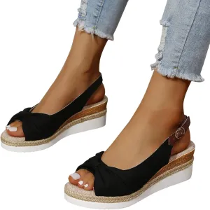 Orthopedic Wedge Sandals Women Summer Dressy Ankle Strap Flat Sandals Casual Strappy Low Wedges Slip on Zipper Beach Sandals