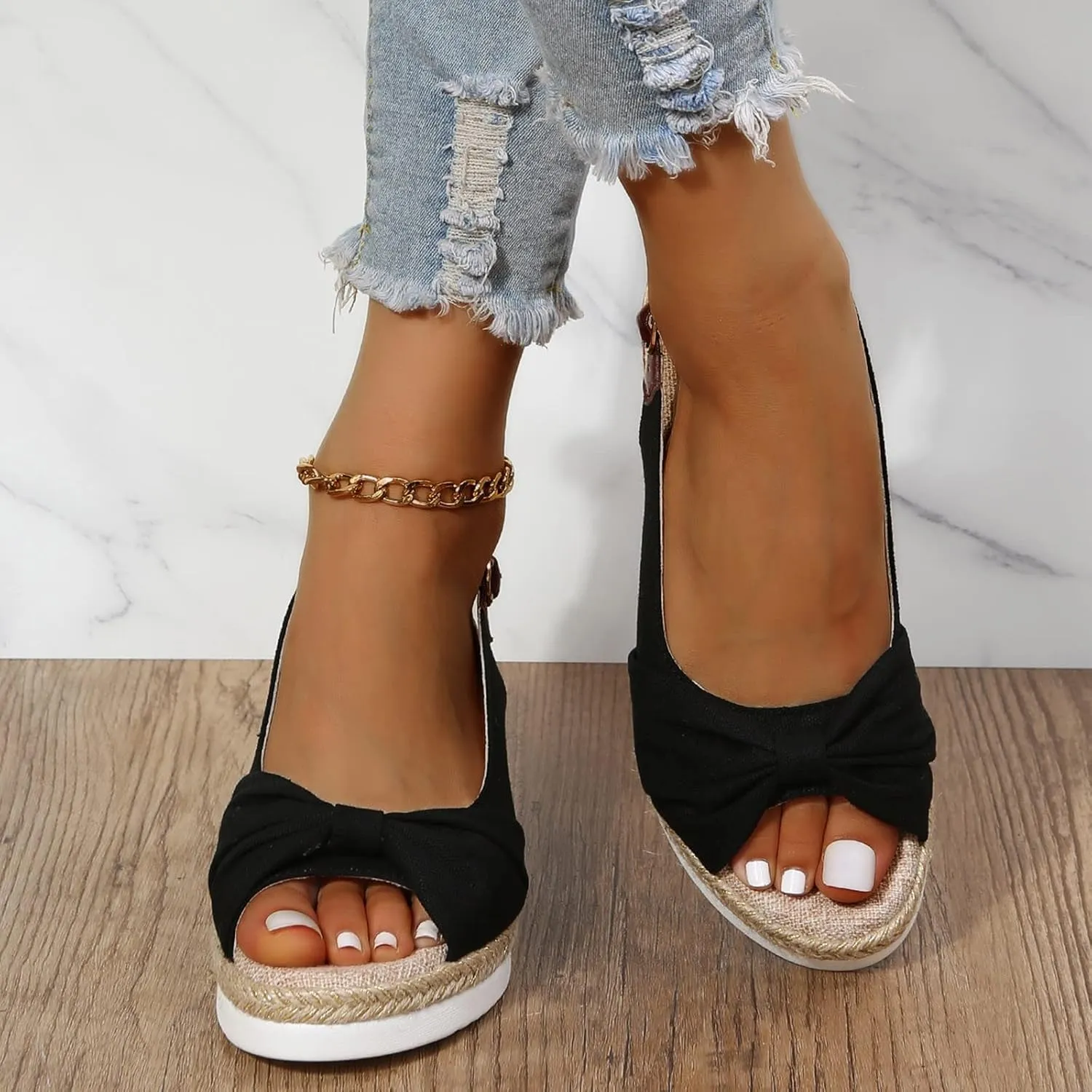 Orthopedic Wedge Sandals Women Summer Dressy Ankle Strap Flat Sandals Casual Strappy Low Wedges Slip on Zipper Beach Sandals