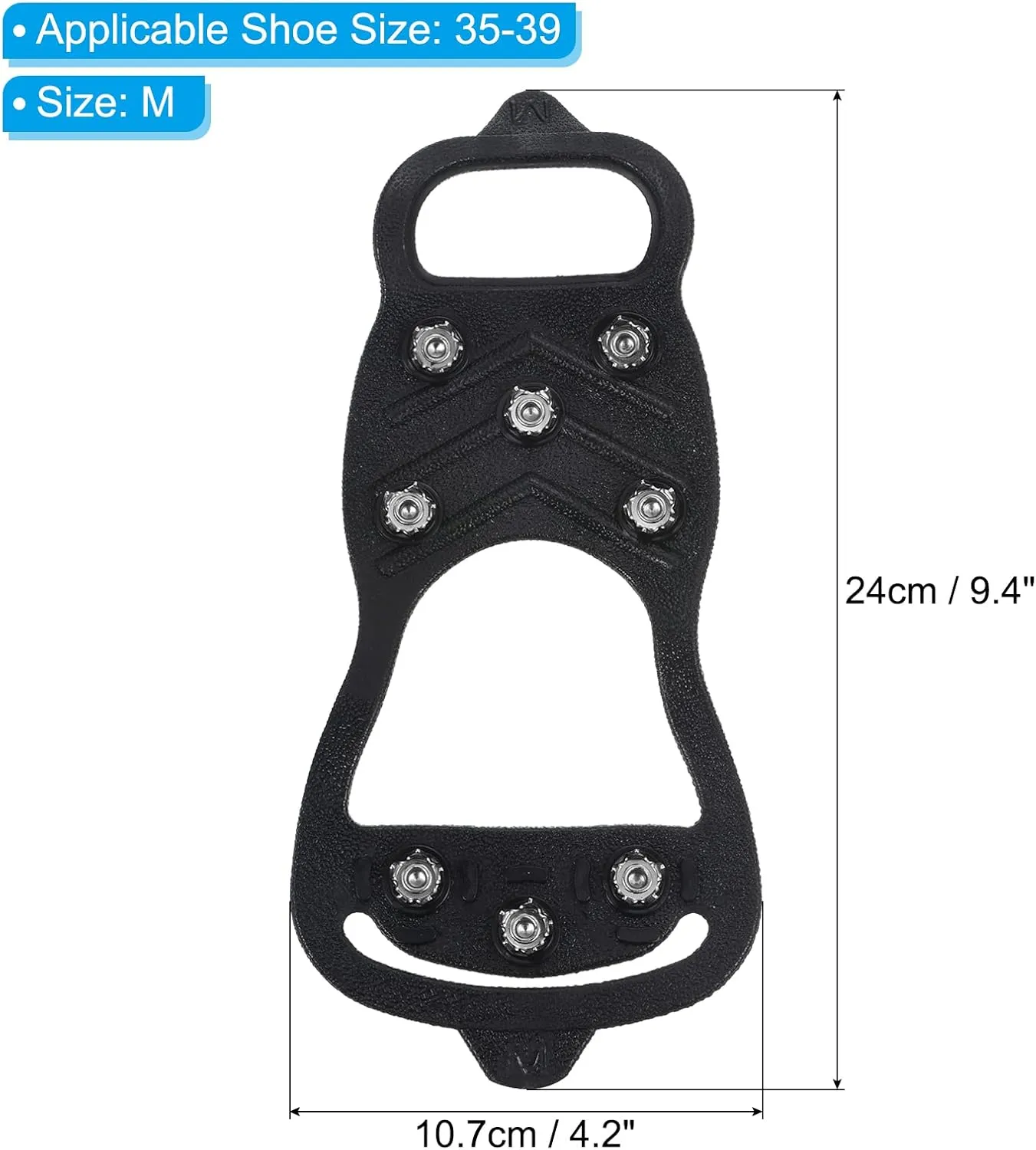 PATIKIL Ice Cleats, Snow Traction Cleat Anti Slip 8-Studs Silicone Crampons Gripper Spikes Claw for Shoes and Boots