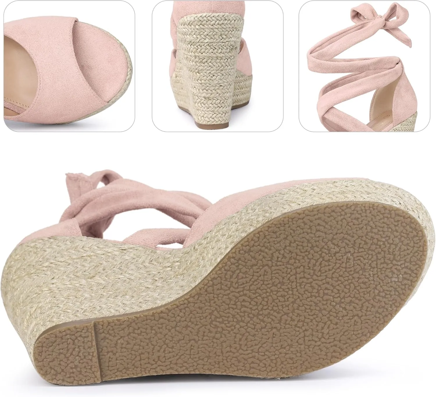 Perphy Lace Up Espadrilles Wedge Heels Sandals for Women