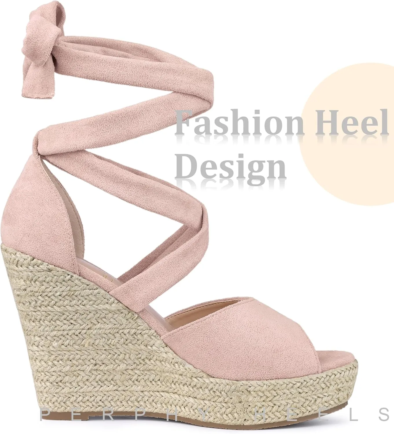 Perphy Lace Up Espadrilles Wedge Heels Sandals for Women
