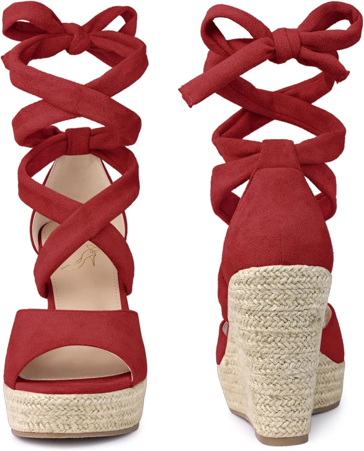 Perphy Lace Up Espadrilles Wedge Heels Sandals for Women
