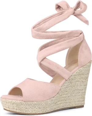 Perphy Lace Up Espadrilles Wedge Heels Sandals for Women