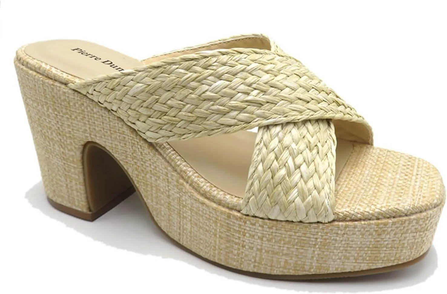 Pierre Dumas Women's Platform Sandals Open Toe Slip On Chunky Block Heel Sandals