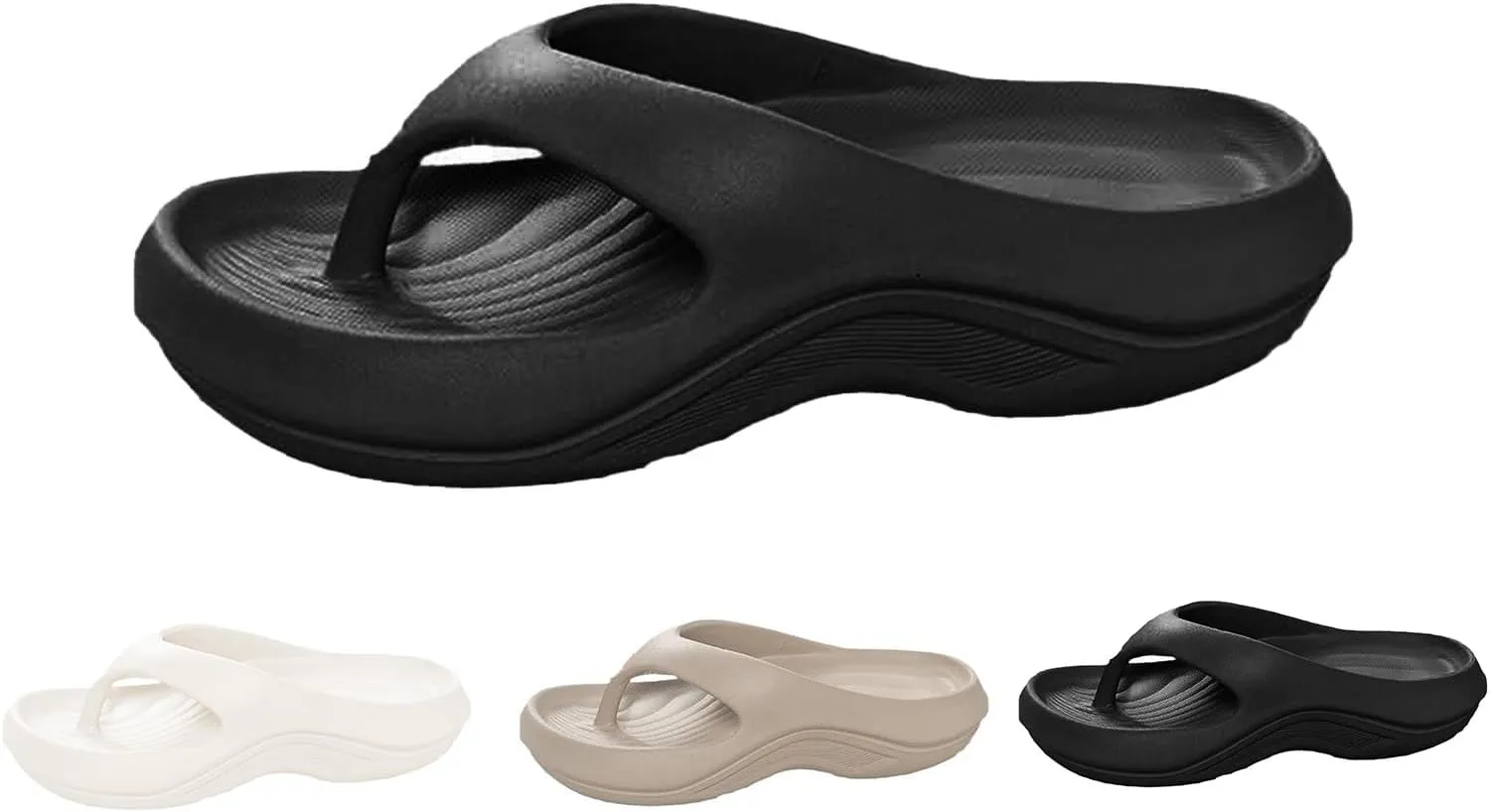 Pillow Arch Support Flip Flops for Women Summer Platform Recovery Flipflops Plantar Fasciitis Orthopedic Sandals Beach Slippers Shower Shoes Soft Slip-on Summer Chic Slides
