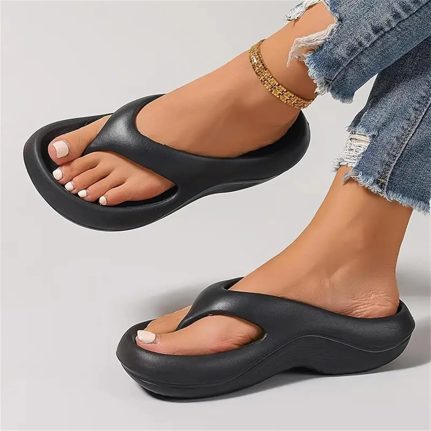 Pillow Arch Support Flip Flops for Women Summer Platform Recovery Flipflops Plantar Fasciitis Orthopedic Sandals Beach Slippers Shower Shoes Soft Slip-on Summer Chic Slides