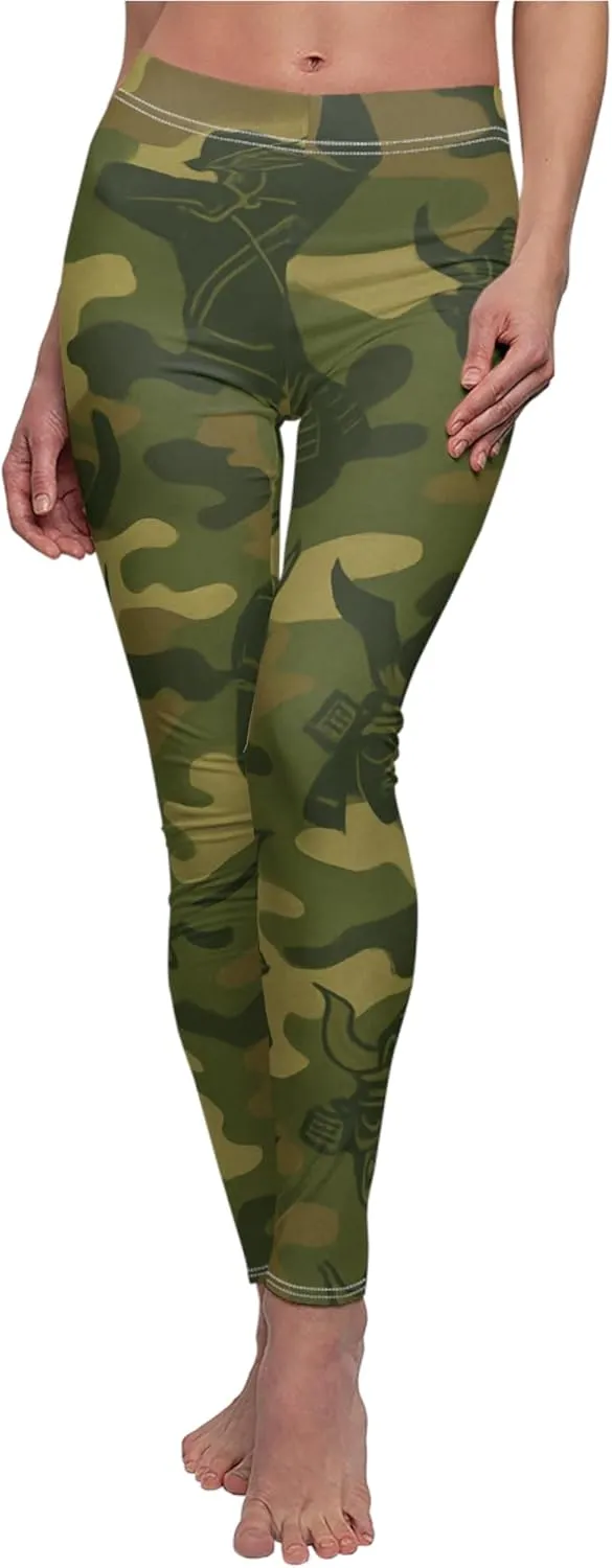 Planet Camo Green Ninja Warrior Leggings – Women’s Streetwear Fitness Pants | Bold Workout, Lounge, or Casual Style