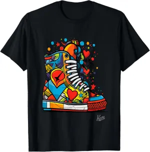 Pop art sneakers with hearts and stars T-Shirt