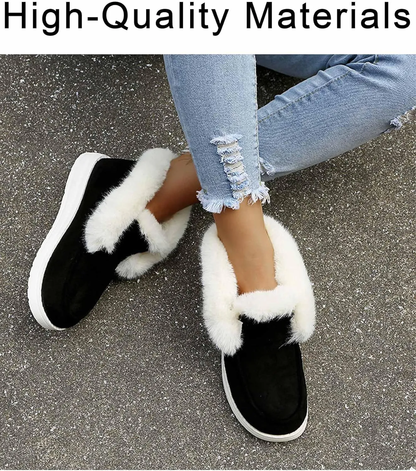 Pubyfun Senior Comfy Winter Ankle Boots Women, Ladies Warm And Comfy Casual Snow Boots for Women, Slip on Boots