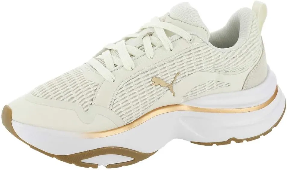 PUMA Womens Softride Divine Running Sneakers Shoes - Gold, White