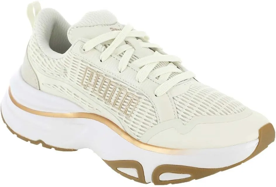 PUMA Womens Softride Divine Running Sneakers Shoes - Gold, White