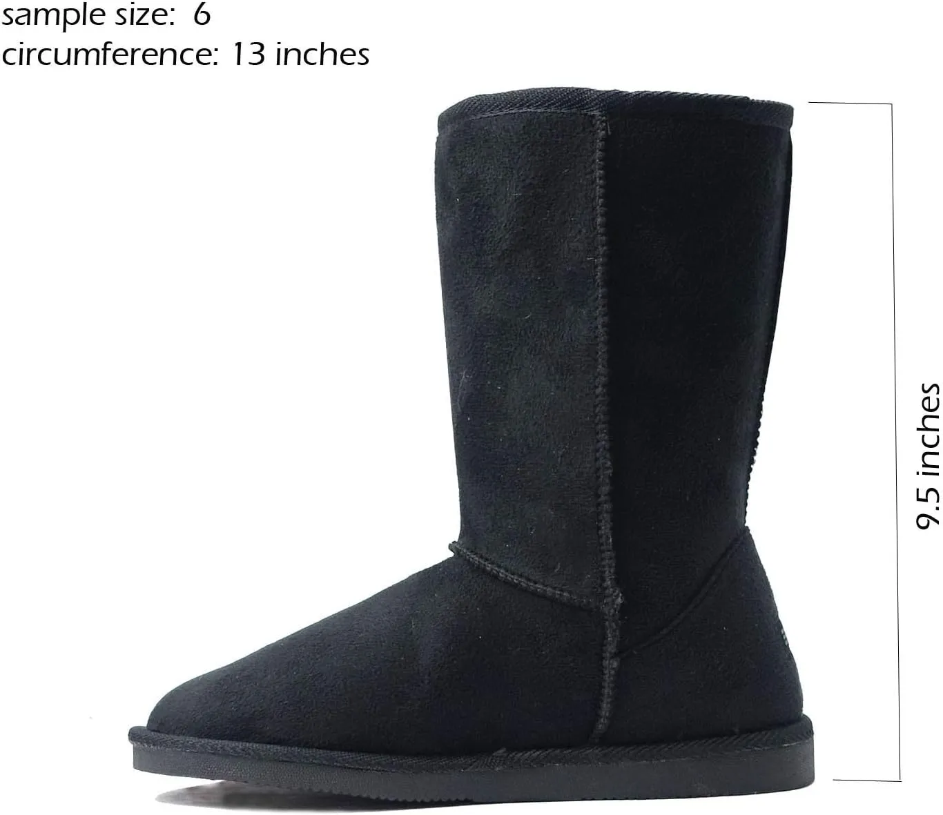 REDVOLUTION Women's Suede Faux Fur Mid-Calf Classic Winter Boots Rubber Sole