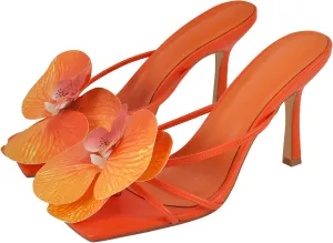 Richealnana Women's Clear Square Toe Sandals Stiletto Heel Slip On Mules Shoes