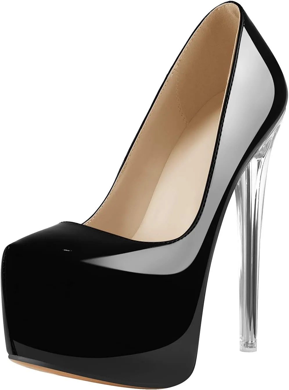 richealnini Sexy Platform Heel Pumps for Women Slip On Stiletto High Heels