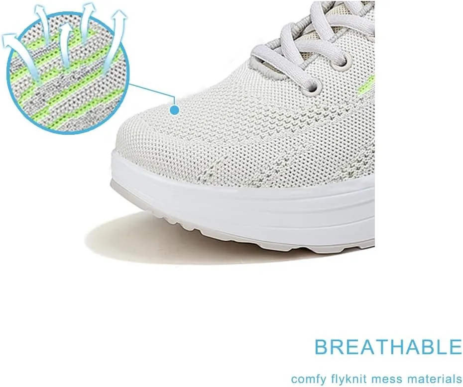RUIDENG Platform Sneakers for Women Air Cushion | Walking Shoes Women Comfortable All Day | Thick Rocker Bottom