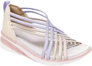 Sandals for Women Dressy Summer Wedge Heel Cross Straps Slip on Comfy Soft Sole Outdoor Ladies Casual Shoes Comfort Strappy Slipper Comfortable Open Toe Fish Mouth Platform Sandal Beach