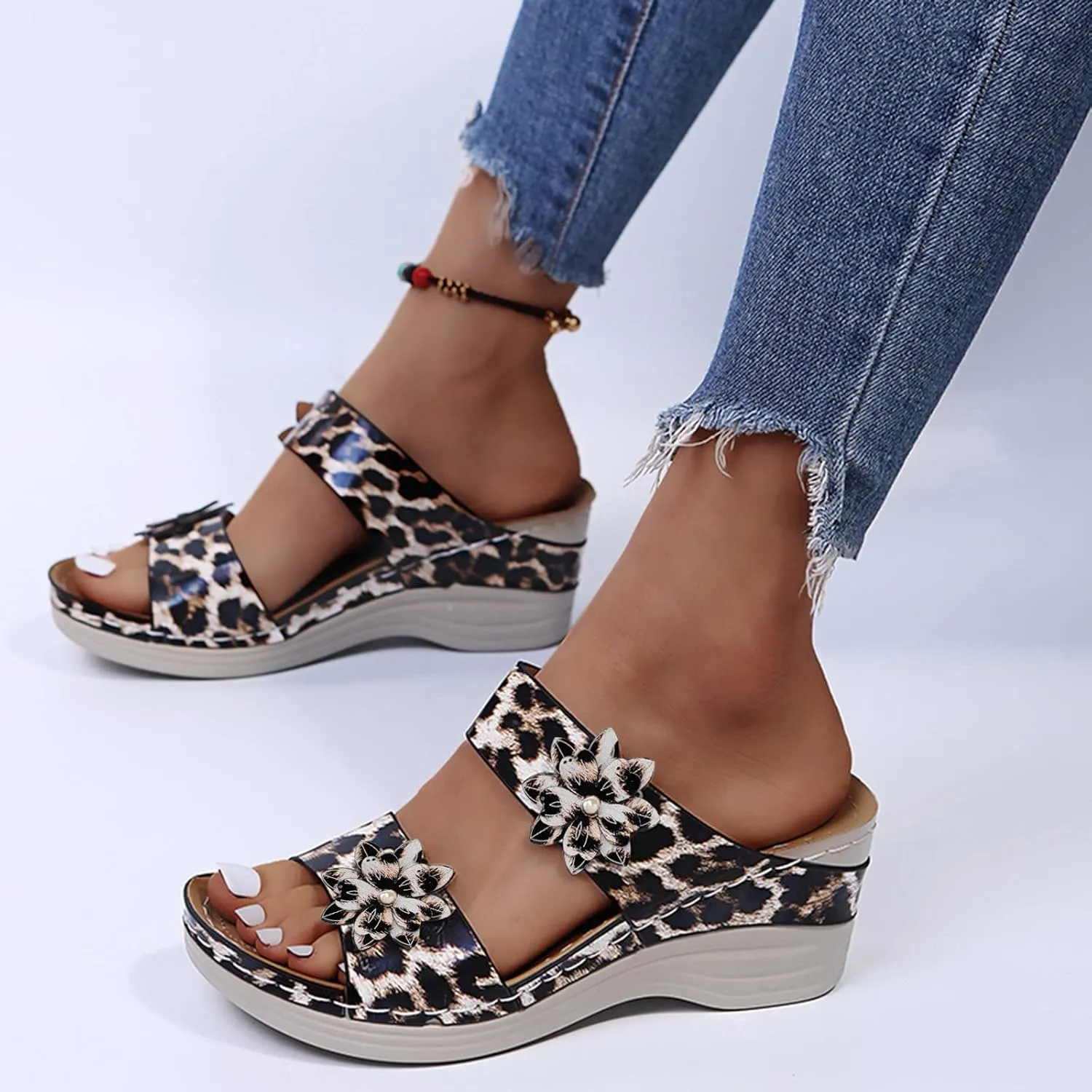 Sandals for Women Dressy Summer, Womens Sandals Premium Orthopedic Open Toe Sandals Retro Anti-Slip Breathable