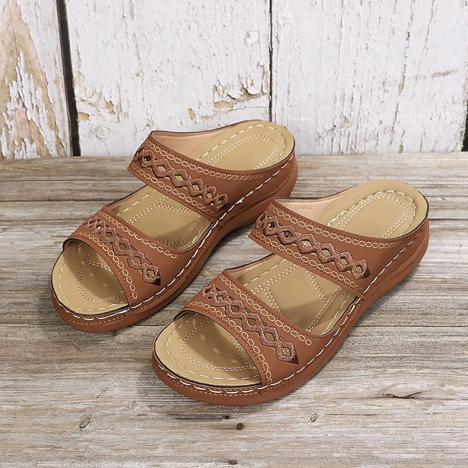 Sandals Women Fashion, Womens Sandals Premium Orthopedic Open Toe Sandals Retro Anti-Slip Breathable