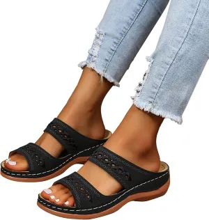 Sandals Women Fashion, Womens Sandals Premium Orthopedic Open Toe Sandals Retro Anti-Slip Breathable