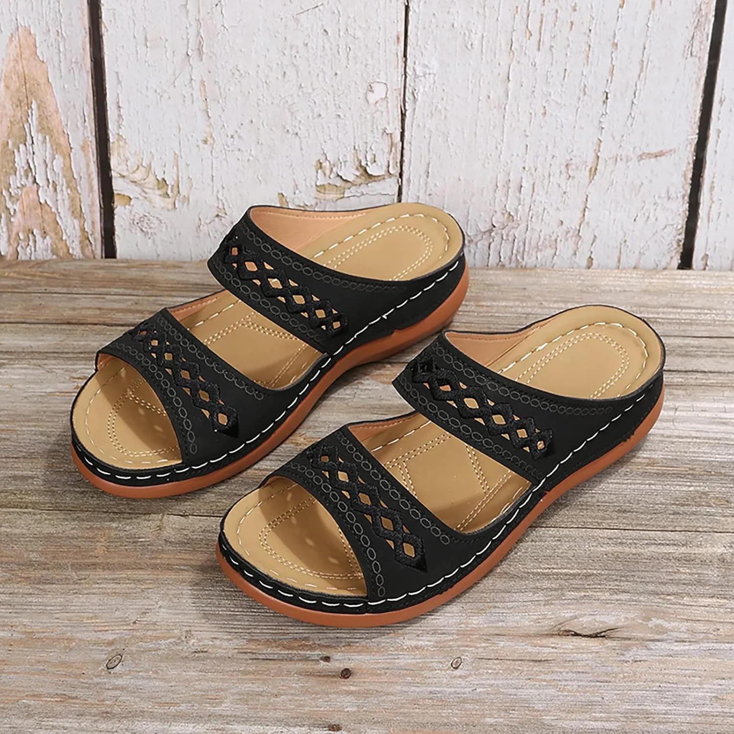 Sandals Women Fashion, Womens Sandals Premium Orthopedic Open Toe Sandals Retro Anti-Slip Breathable