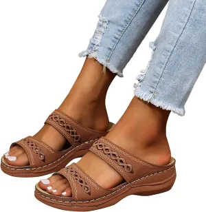 Sandals Women Fashion, Womens Sandals Premium Orthopedic Open Toe Sandals Retro Anti-Slip Breathable