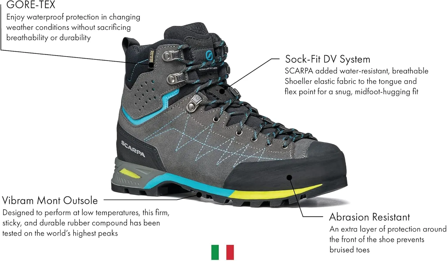 SCARPA Women's Zodiac Plus GTX Waterproof Gore-Tex Boots for Backpacking and Hiking