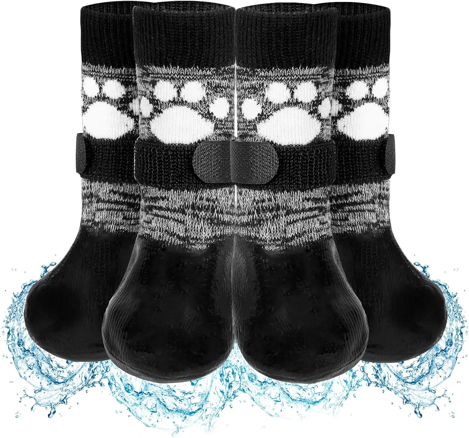 SCENEREAL Anti Slip Dog Boots & Shoes for Hot/Cold Pavement to Prevent Licking, Waterproof Dog Socks Paw Protectors for Small Medium Large Dogs, Traction Control on Hardwood Floor for Senior Dog, L