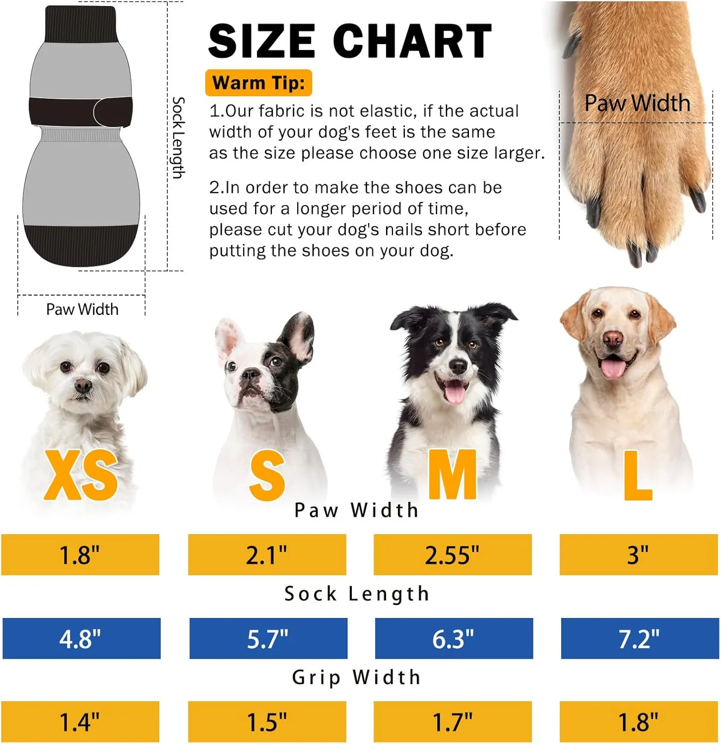 SCENEREAL Double Side Anti-Slip Dog Socks for Hardwood Floors to Stop Licking Paws, Non-Slip Dog Shoes for Hot/Cold Pavement, Slipping, Paw Protectors with Grippers