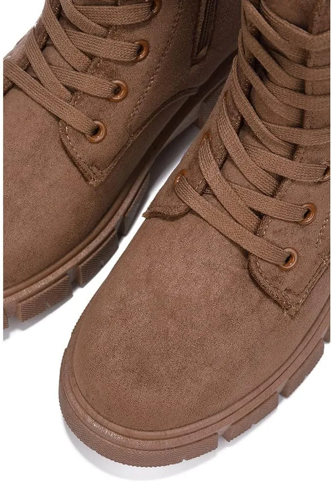 Shanda Suede 7-Hole Platform Lug Booties (Shanda)