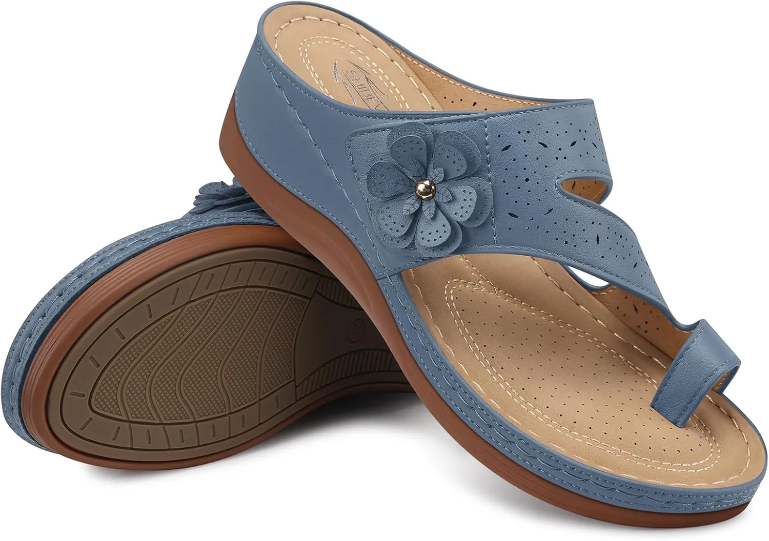 SHIBEVER Platform Flip Flops for Women: Comfortable Sandals for Women Dressy - Walking Summer Slip on Bunion Sandals