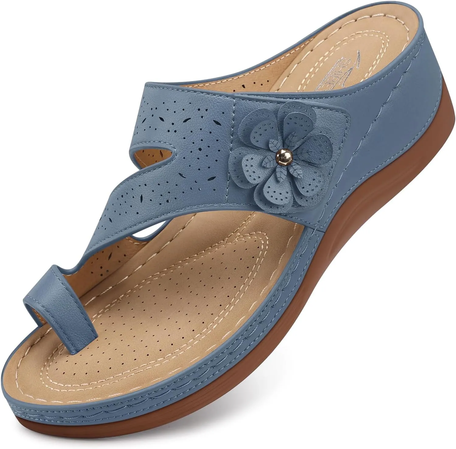 SHIBEVER Platform Flip Flops for Women: Comfortable Sandals for Women Dressy - Walking Summer Slip on Bunion Sandals