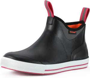 Showave Women's 6 Inch Ankle Deck Boots Waterproof Rain Footwear Rubber Mud Boots for Fishing Gardening Farming