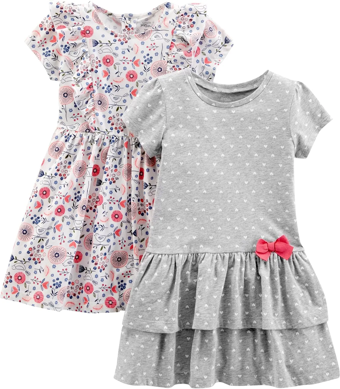 Simple Joys by Carter's Girls' Short-Sleeve and Sleeveless Dress Sets, Pack of 2