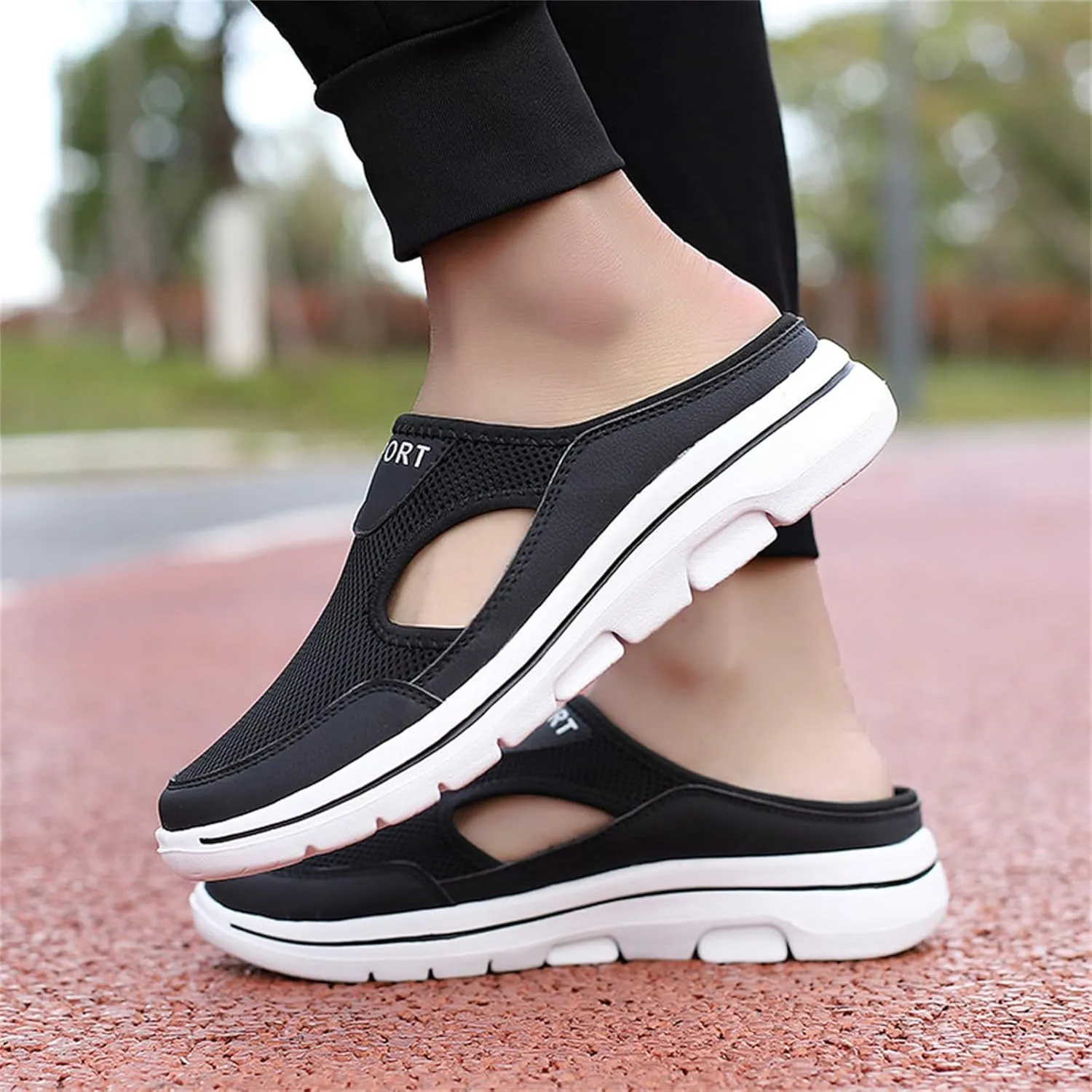 Slip On Mules for Women Men Lightweight Open Back Closed Toe Walking Shoes Summer Breathable Comfort Slides Slippers Indoor Outdoor Unisex