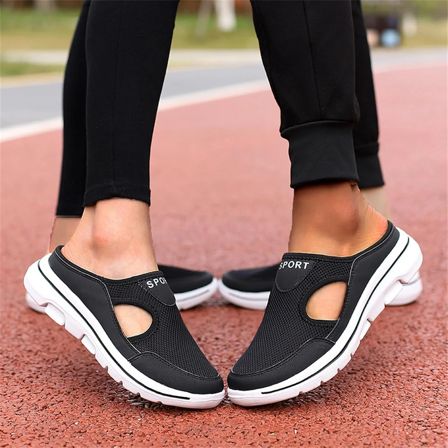 Slip On Mules for Women Men Lightweight Open Back Closed Toe Walking Shoes Summer Breathable Comfort Slides Slippers Indoor Outdoor Unisex