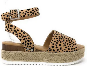 Soda Clip Womens Casual Espadrilles Trim Flatform Studded Wedge