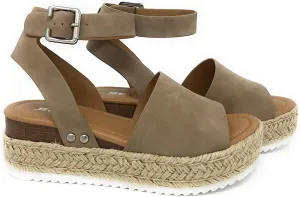 SODA Clip Womens Casual Espadrilles Trim Flatform Studded Wedge