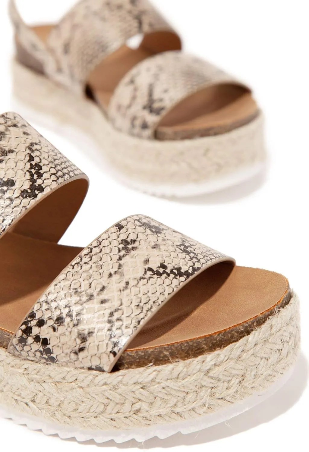 SODA Clip Womens Casual Espadrilles Trim Flatform Studded Wedge