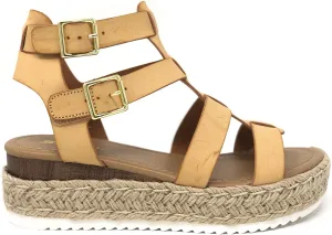 SODA Clip Womens Casual Espadrilles Trim Flatform Studded Wedge