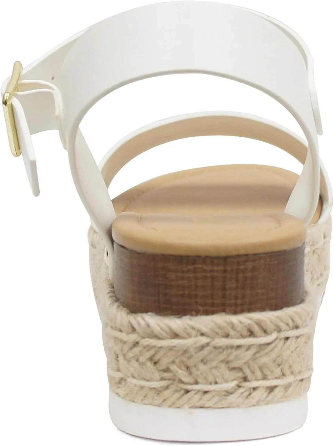 SODA Clip Womens Casual Espadrilles Trim Flatform Studded Wedge