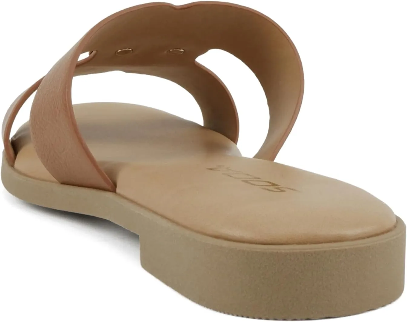 Soda “Flash” ~ Women Square Toe Ornamented H-Band Slip-On Sandals