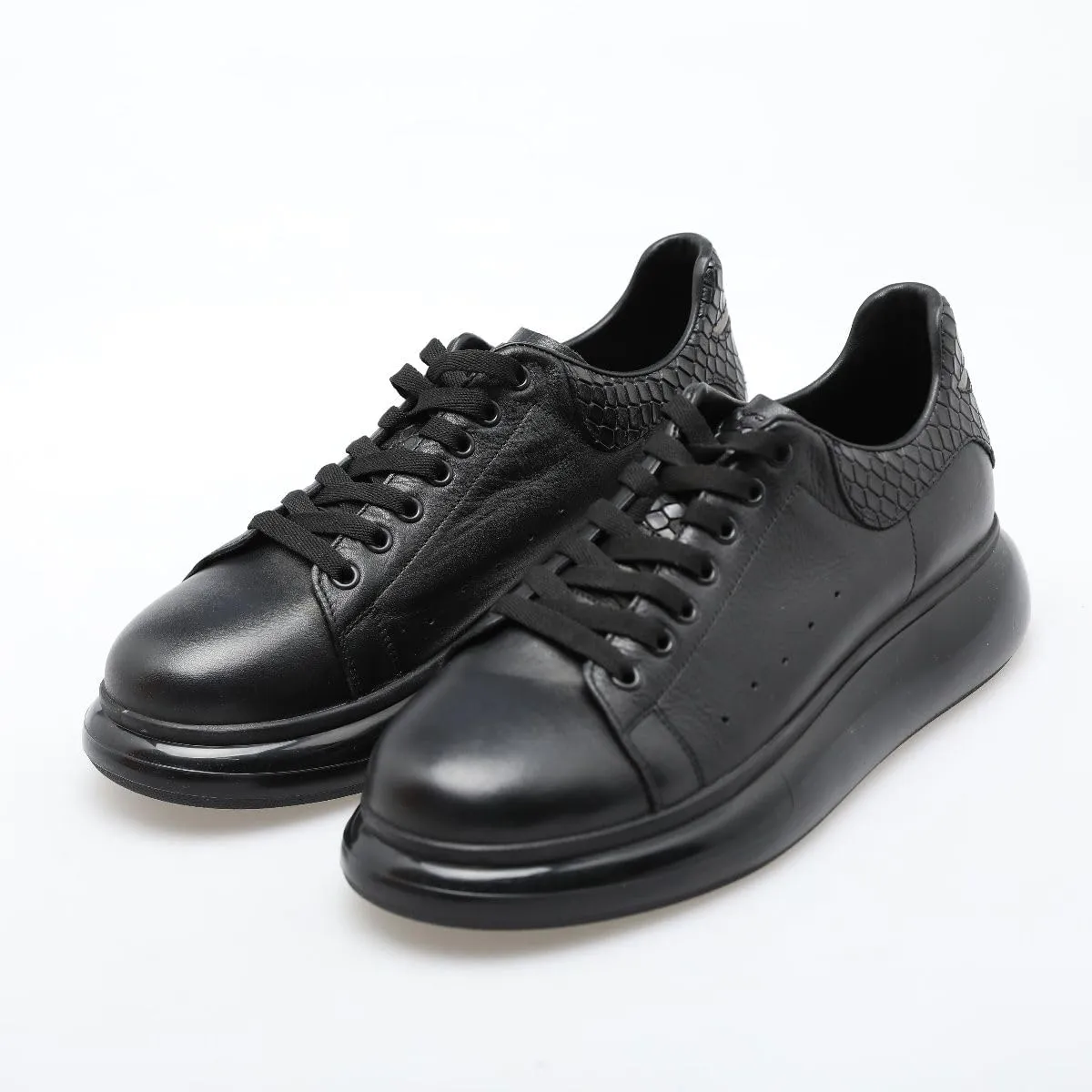 SOLL Queen Air Men's Fashion-Sneakers | Genuine Leather Perforated Oversized Thick Sole High Platform
