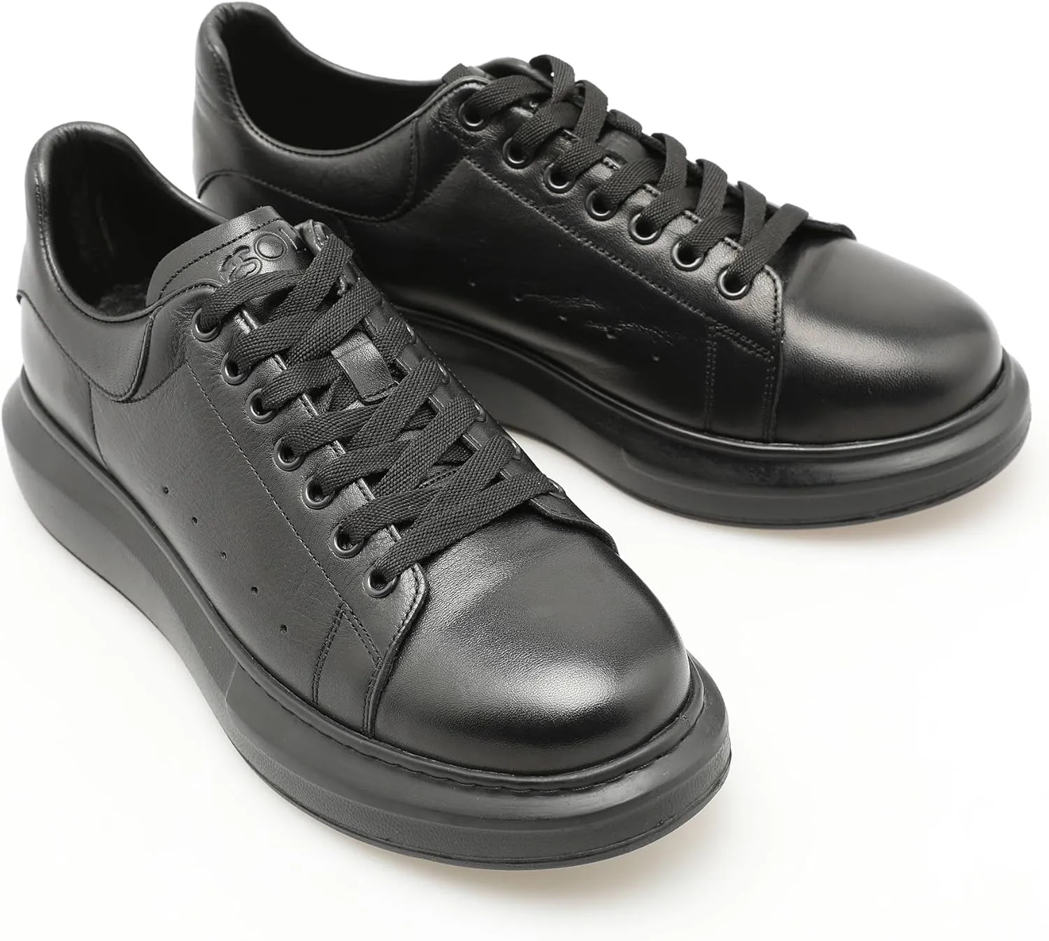 SOLL Queen II Men's Casual Sneakers | Genuine Leather Perforated Oversizded Thick Sole Shoes