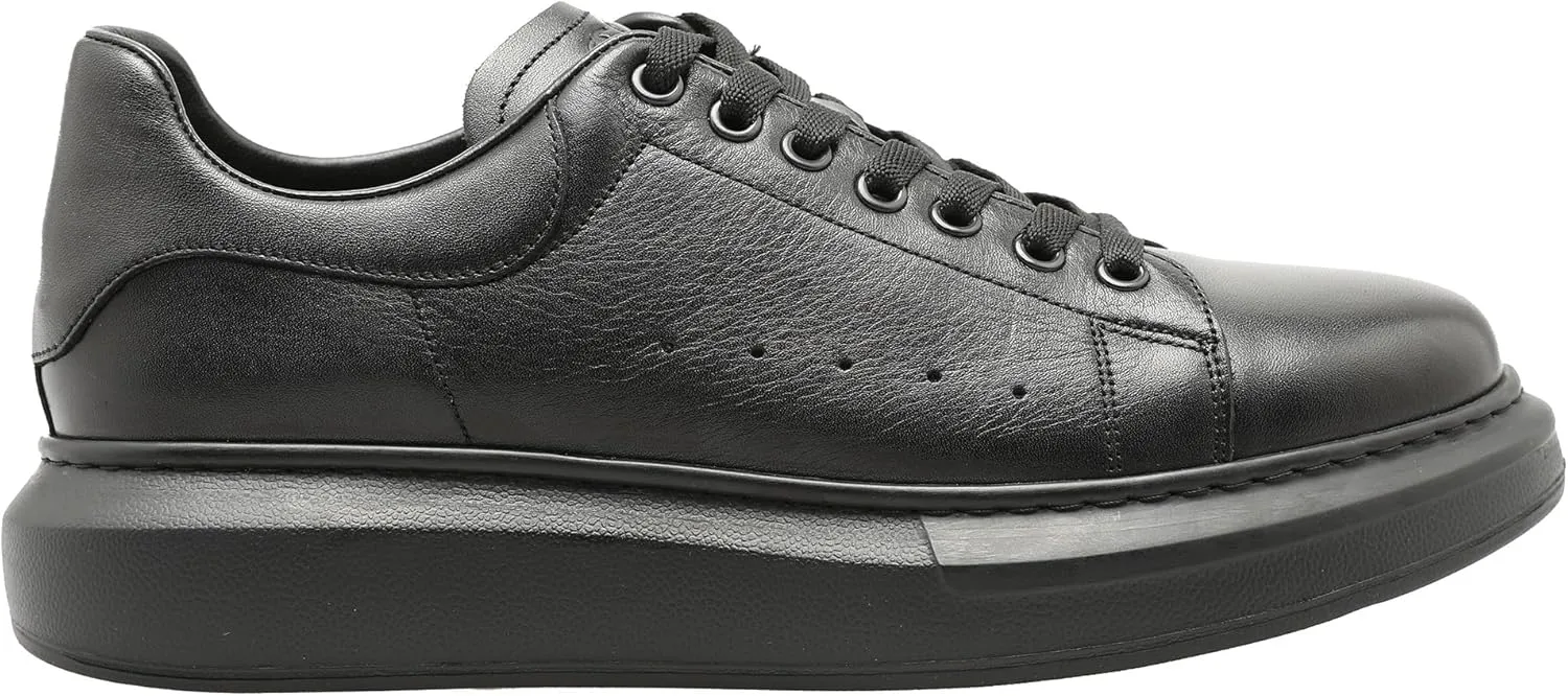 SOLL Queen II Men's Casual Sneakers | Genuine Leather Perforated Oversizded Thick Sole Shoes