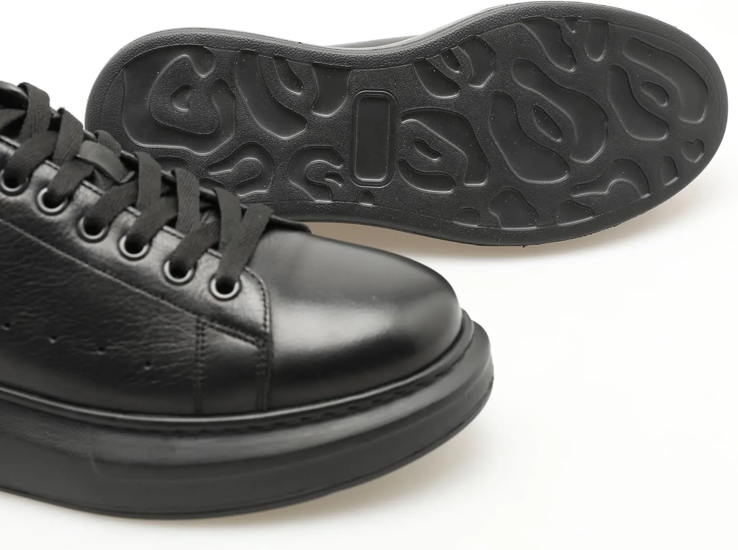 SOLL Queen II Men's Casual Sneakers | Genuine Leather Perforated Oversizded Thick Sole Shoes