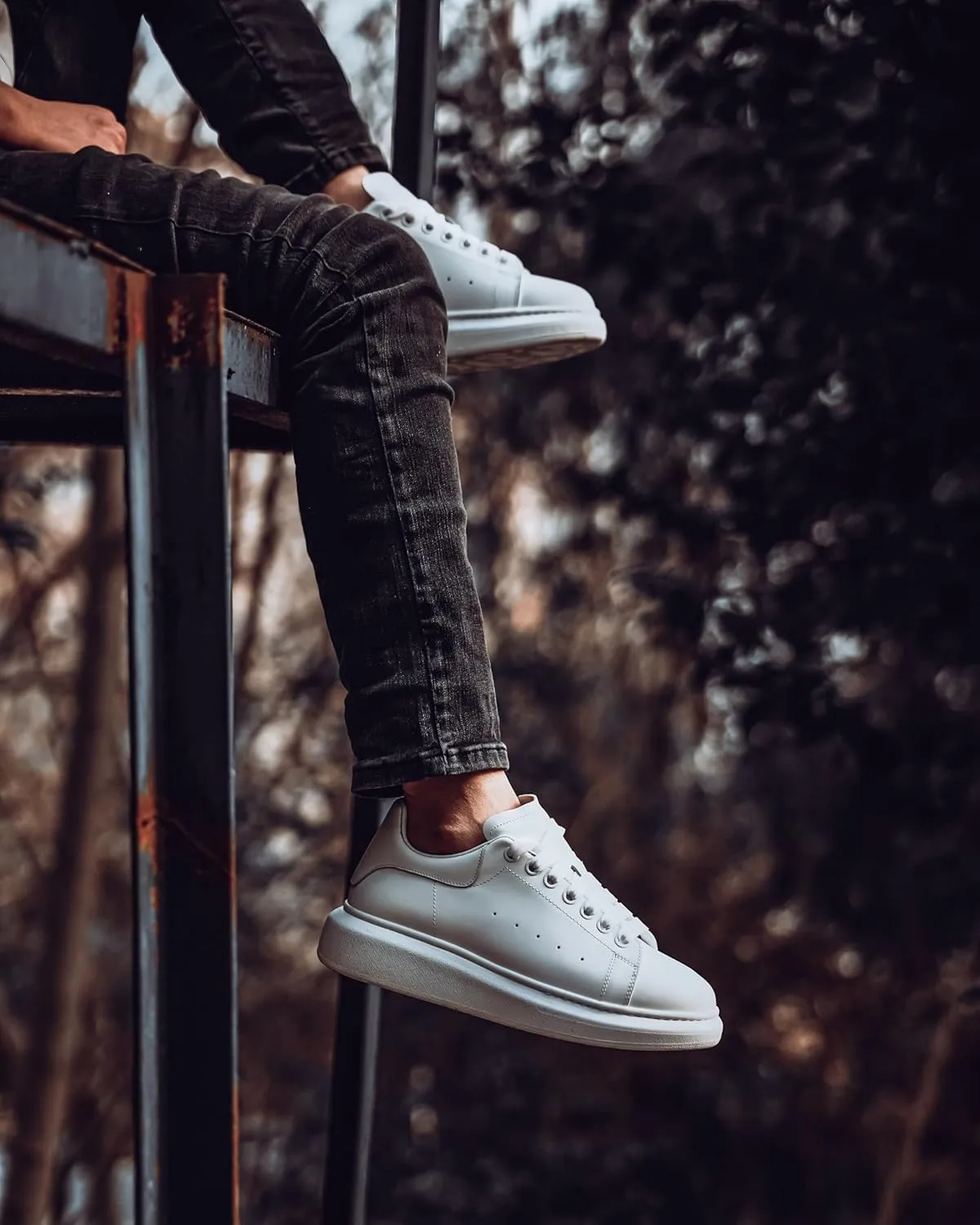 SOLL Queen Men's Sneakers | Leather Perforated Oversized Thick Sole