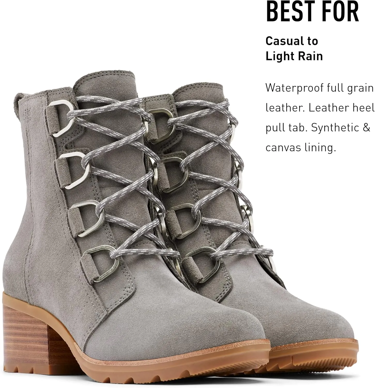 Sorel Women's Cate Lace Bootie — Waterproof Leather Rain Boot