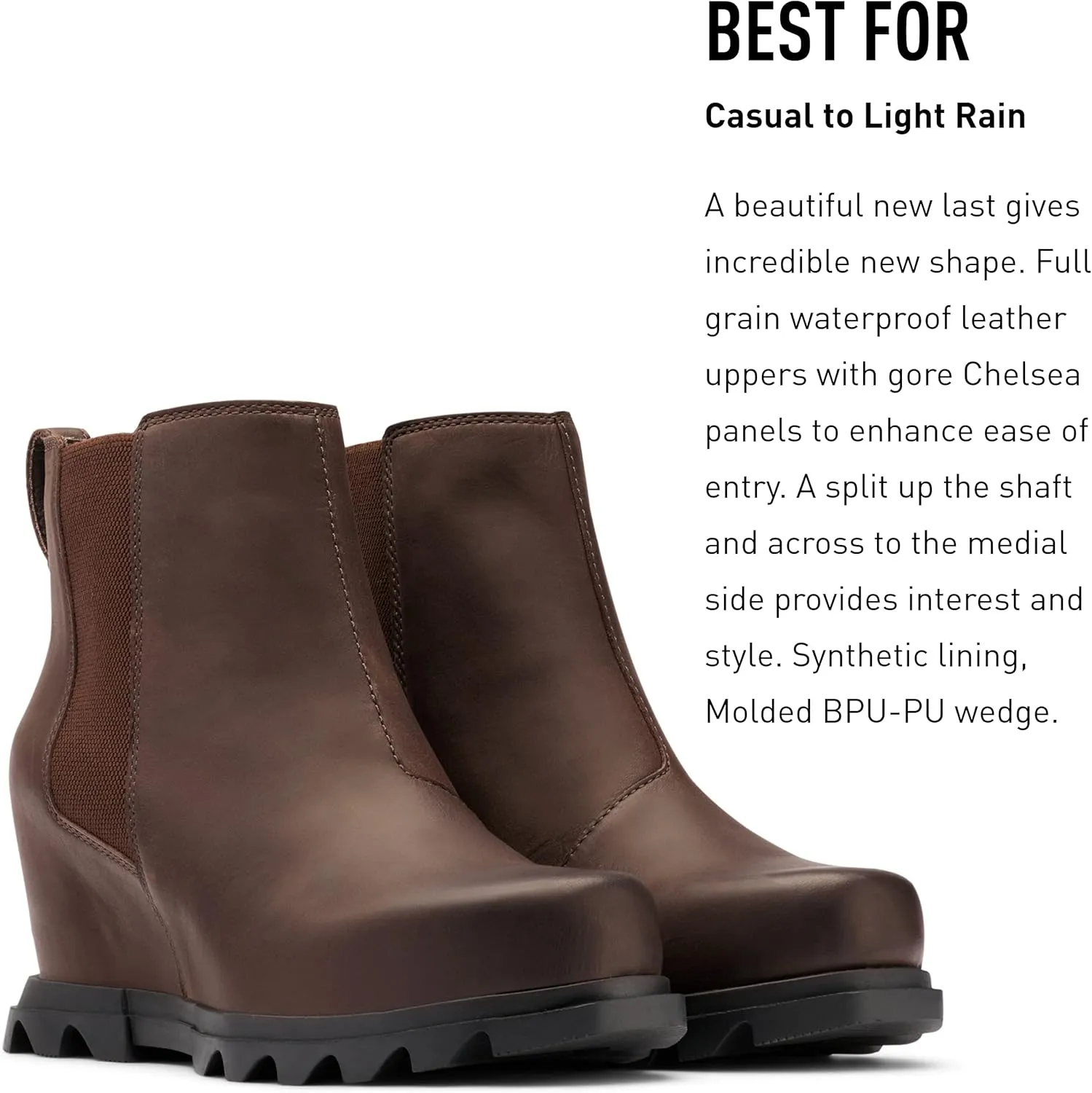 Sorel Women's Joan of Arctic Wedge III Chelsea Boot — Waterproof Leather Wedge Boots